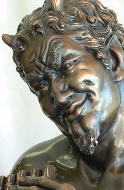 Pan the Lothario (God and Pan Pipese garden statue)' by Glenis Devereux