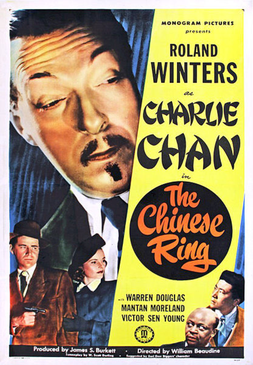 Roland Winters in his first appearance as the great detective in 1947. Unfortunately, Chinese and African Americans were both presented as stereotypes.