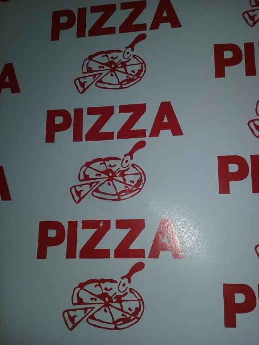 There was nice food presentation from Mario's Pizza. These were what the pizza boxes looked like. 