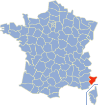 Map location of Alpes-Maritimes department, France