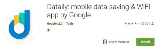 Screenshot of Datally's icon as seen on Google Playstore