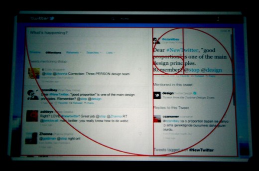 A screen-shoot of Tweeter's Layout Design Applying the Golden Ratio