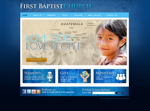 Attractive and simple church website.