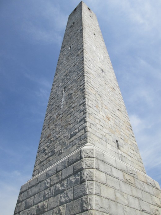 Close-up of the 220' granite obelisk which sits atop the highest elevation in New Jersey.