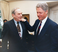 Bernard Rapoport with Bill Clinton