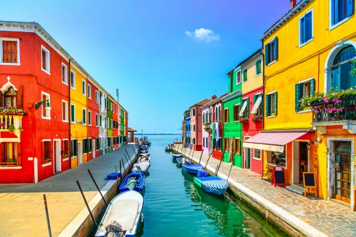 Colorful Street of Murano Island
