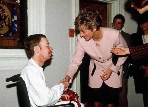 Princess Diana meeting AIDS patients. 