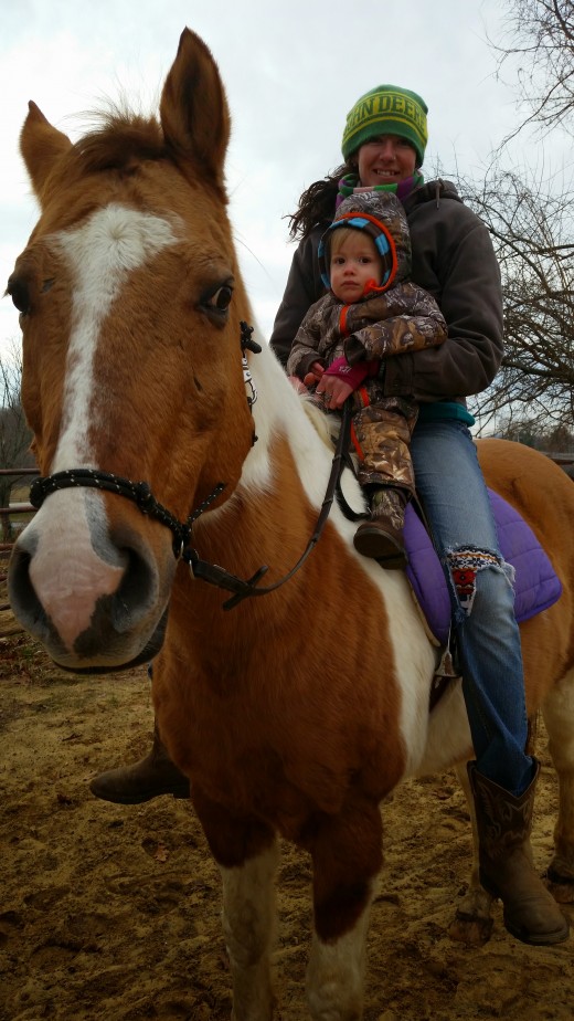 My nephew Levi and I on a cold winter morning taking a quick walk on Chaps. Levi wasn't as happy about it as I was!