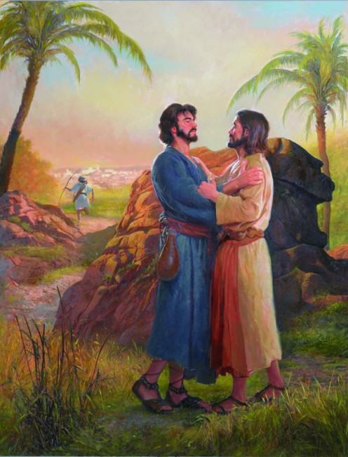 Jonathan found David and encouraged him in the Lord, and they made another covenant together.
