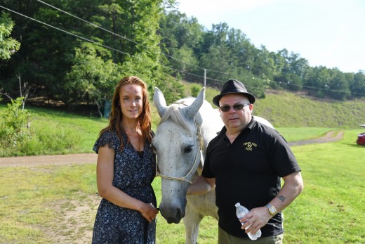Frank Calo with Zack the horse and Shannon Spangler who played Sissy in the trailer.