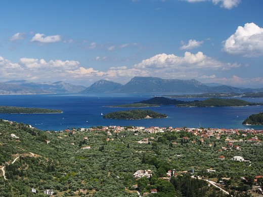 Looking from Lefkas to other Greek islands and mainland Greece