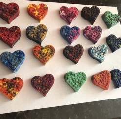 Homemade Valentine Heart Crayons