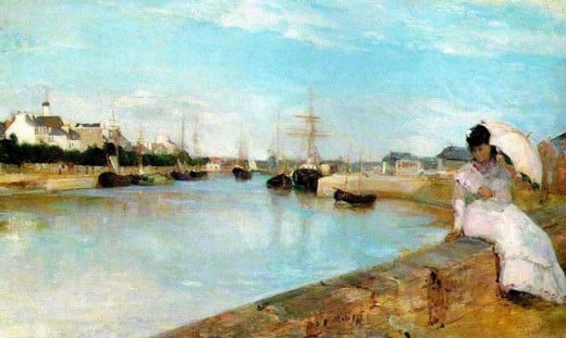 "THE HARBOR AT LORIENT" BY MORISOT (1869) IS IN THE NATIONAL GALLERY IN WASHINGTON DC