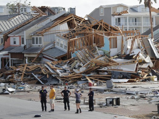 Hurricane Michael destroys Mexico Beach, Florida.
