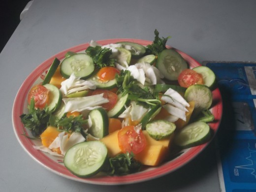 Scoop half or more of prepared fruits and vegetables into ordinary diets.