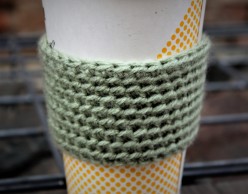 Super Ribbed Crochet Coffee Cozy