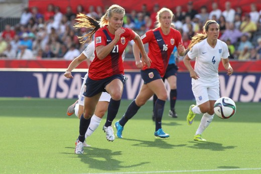 Hegerberg in action for Norway at the 2015 FIFA Women's World Cup