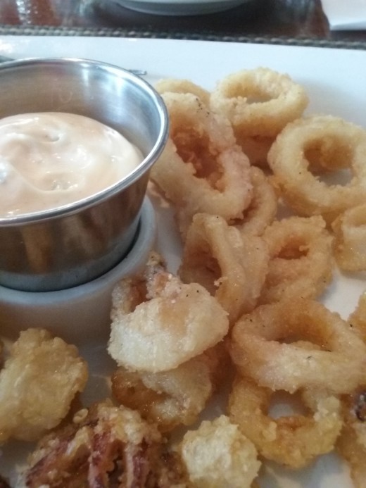 Salt and pepper calamari, served with a tasty dipping sauce at B. Christopher's Restaurant