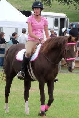 Maybe they are grateful for color coordinated rider  and tack? Doubt it, though it is cute.