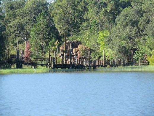 Abandoned River Country as seen from Bay Lake