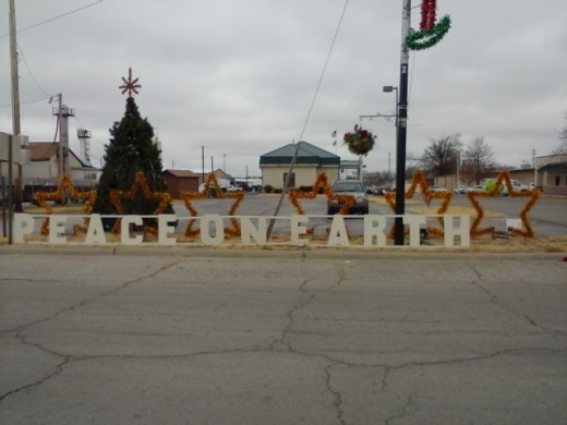 2014 Christmas Display at the entrance of Downtown, Installed by Karla Holt and Eric Standridge