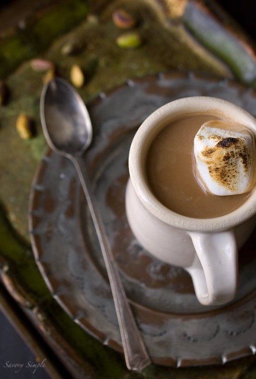 Pistachio Cardamom Hot Chocolate