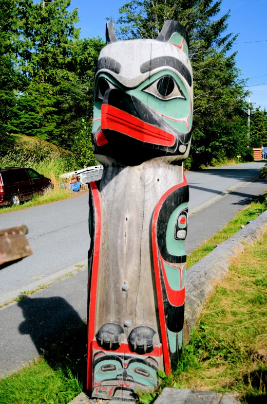 One of the shorter totem poles but very powerful looking.