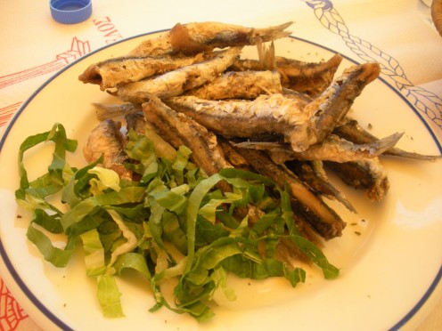 Small little fish prepared just right.. you just ate it, and it was pretty good!! 