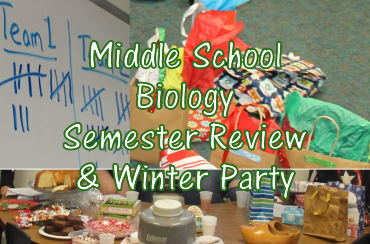 Middle School Biology Semester Review and Winter Party Lesson