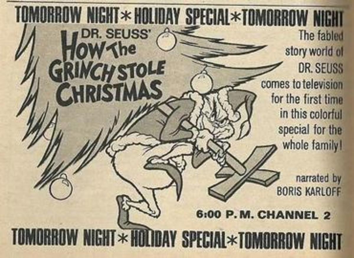 "How the Grinch Stole Christmas!", 1966 Christmas Special, print advertisement.