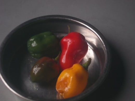 Varied the pepper to give a rainbow to the diet