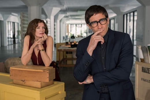 Rene Russo and Jake Gyllenhaal as Rhodora Haze and Morf Vandewalt in Dan Gilroy's, "Velvet Buzzsaw."