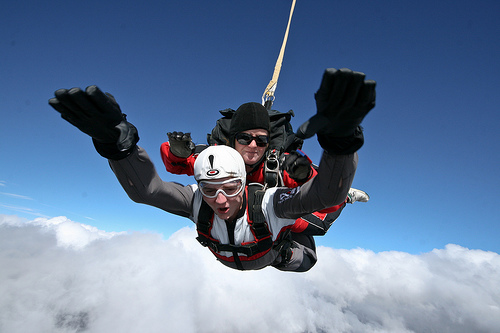 Tandem skydiving is a great way to experience a parachute jump