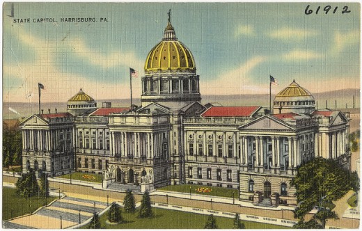 Capital building during WWII.