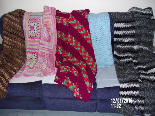 Squares, Corner-to-Corner, rows of single crochet.