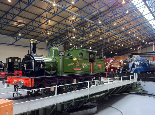 On the turntable at York, 'Aerolite', the locomotive that hauled the inspection saloon on the North Eastern Railway and its successor the LNER. She was rebuilt twice  