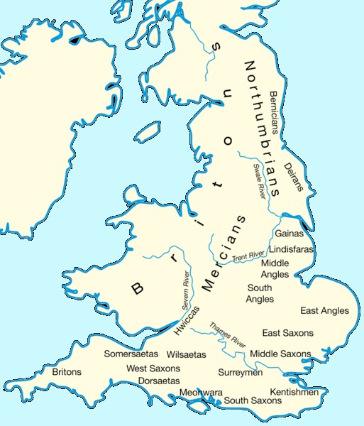 The early kingdoms in what would become 'England' by the end of the 10th century