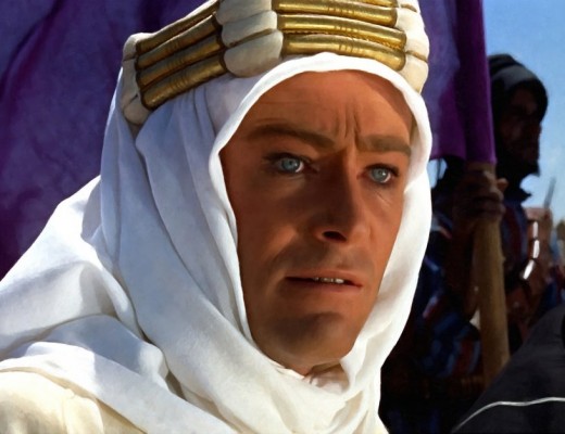Peter O'Toole as "Lawrence of Arabia" released in 1962.