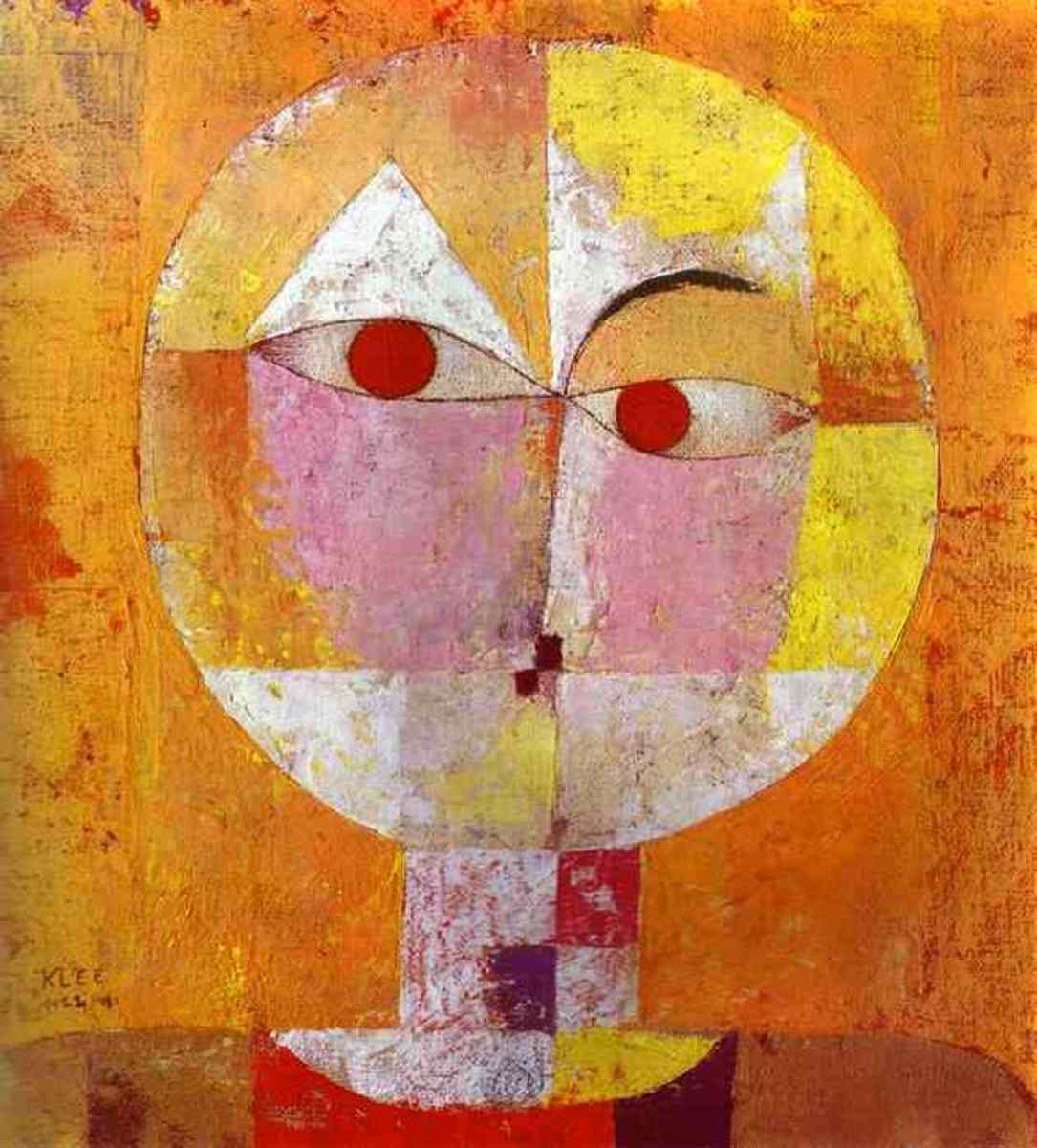 Paul Klee's abstract figure, Senecio (Head of a Man) (1922). Abstracts and figures are both types of art that sell well.