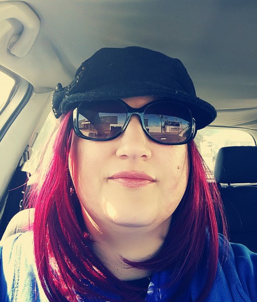 hat and a red haired wig... well if I have to be bald, at least I'll be a red haired for a day ;).