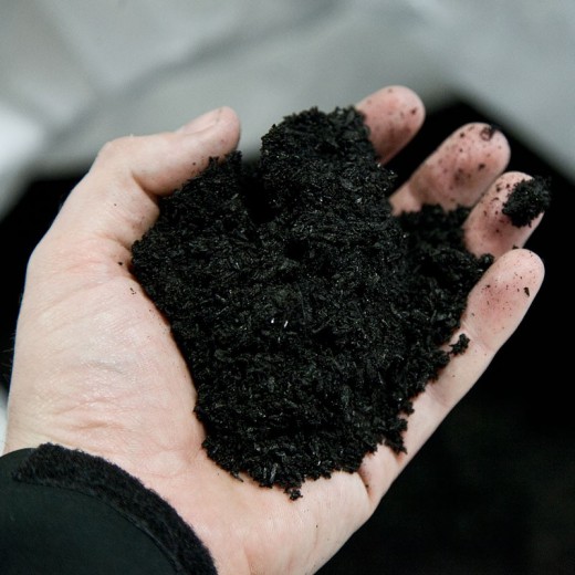 In this example shown we have biochar. Biochar is a carbon rich product made from charcoal that can live in your soil for a thousand years. Carbon is a base for life and plants cannot survive without it.