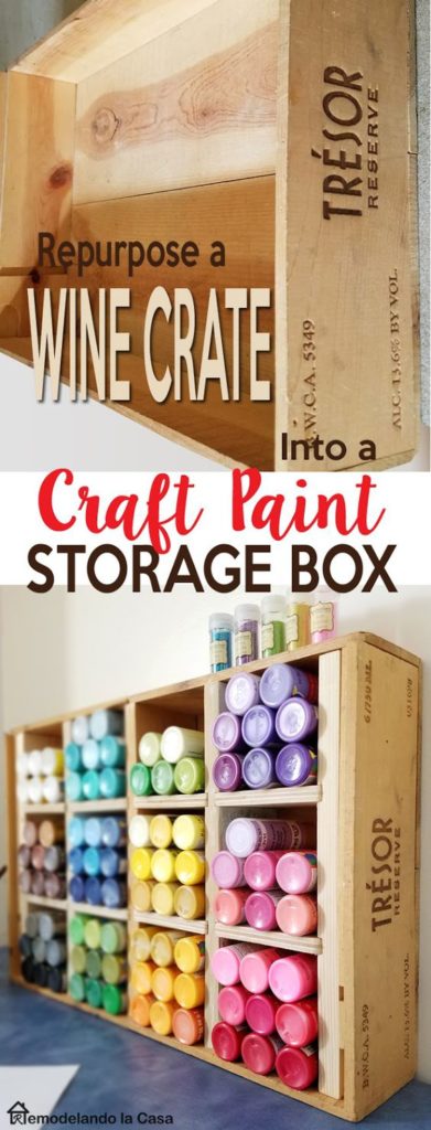 Use a wine box to store your paint bottles