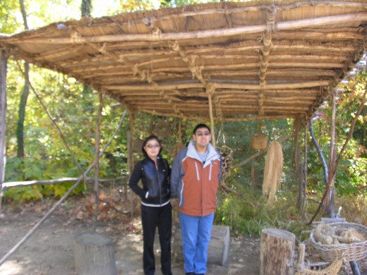 At the Jamestown Native American village, November 2014.