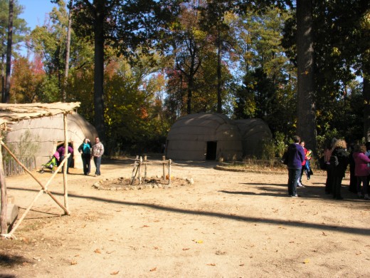 The Jamestwon Native American village, November 2014.