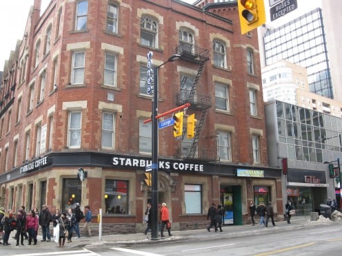 Starbucks NW corner of Yonge and College. 