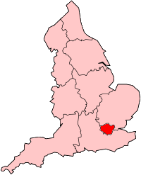 Map location of London, England 
