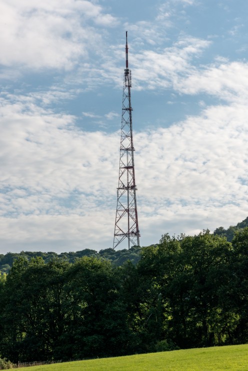 The Dudelange Television Tower seen from the Zoufftgen Protected Forest 