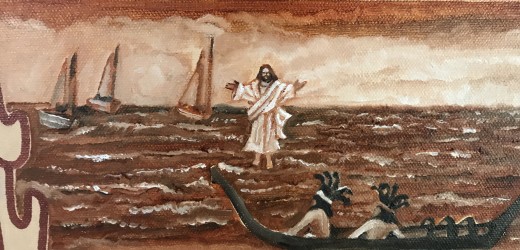 Jesus Visits The Maori--Walks on Water