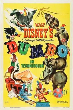 Dumbo 1941 poster.  Notice no humans depicted in this poster.