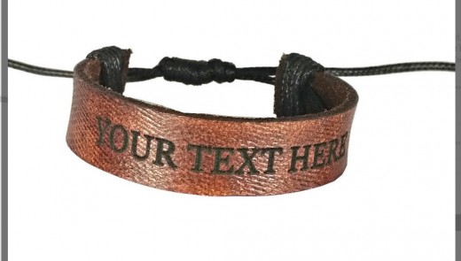 Leather name bracelet